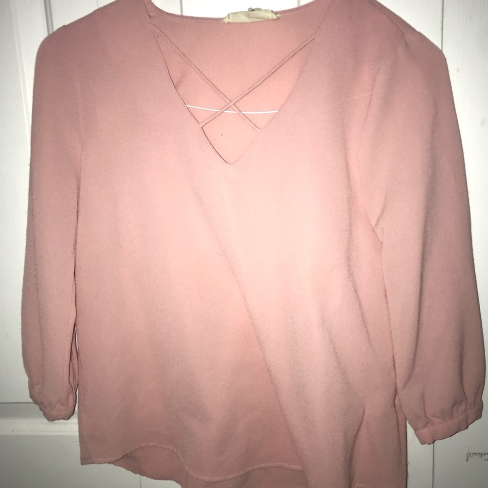 Pink 3/4 sleeve blouse